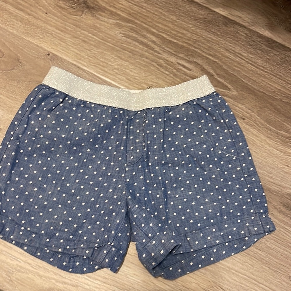 Gap Sz M girls chambray shorts with silver elastic waist
